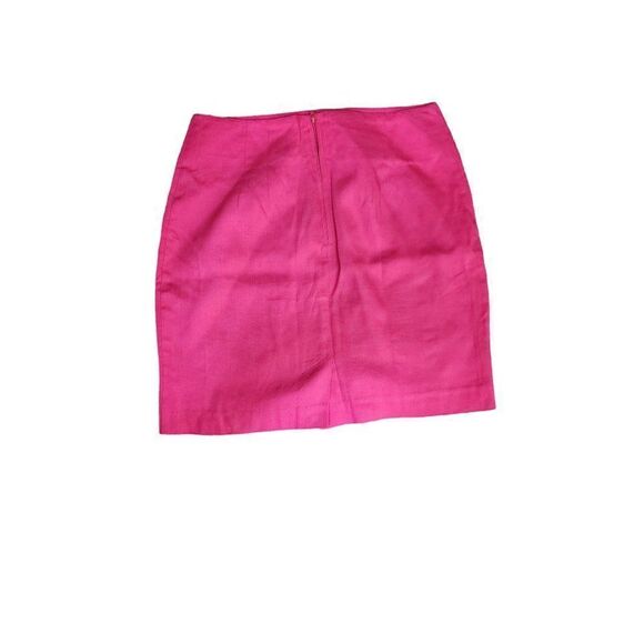 Vintage 80s Mini Skirt Womens Size 13 Pink Linen Blend Barbie - Picture 2 of 5